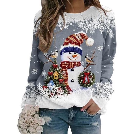 SWEATSHIRT Pull No l Femme Manches Longues Col Rond Rigolo Noel Pull sweatshirt-pull-no-l-femme-manches-longues-col-rond-rigolo-noel-pull