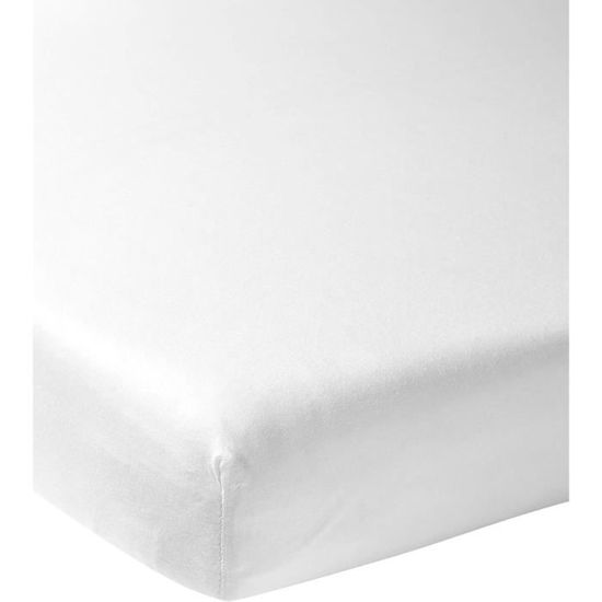 Meyco Home Drap Housse Jersey 120x200 Cm Blanc - 100% Coton Doux Et Respirant