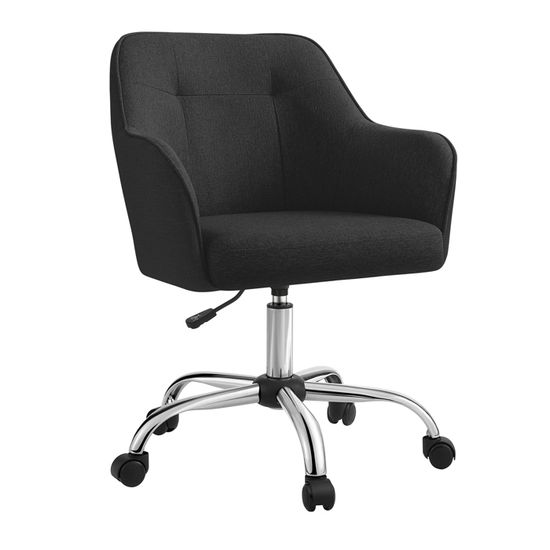 SONGMICS Fauteuil De Bureau Ergonomique - Chaise Pivotante Réglable, Toile Respirante, Charge 120 Kg, Noir OBN22BK