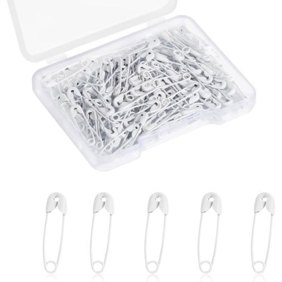 Lot De 130 Petites Épingles À Nourrice, Blanches, En Métal