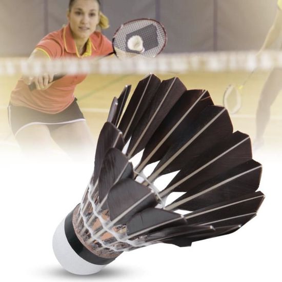 Badminton Paquet de 12 volants de badminton en plumes d'oie Noir
