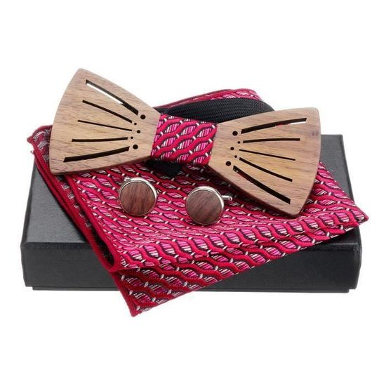 Ensemble Nœud Papillon & Pochette Ladeheid - 100% Polyester - Prénoué - 12x6cm & 22x22cm