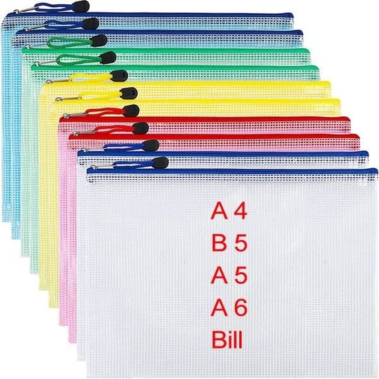 Lot de 10 pochettes à fermeture Éclair Homejia en plastique durable