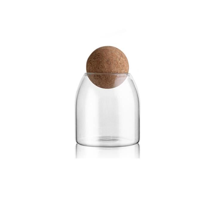 1 PC 500 ml réservoir de stockage en verre scellé liège borosilicate bocaux de rangement pratiques bidons scellés LAVE-VAISSELLE