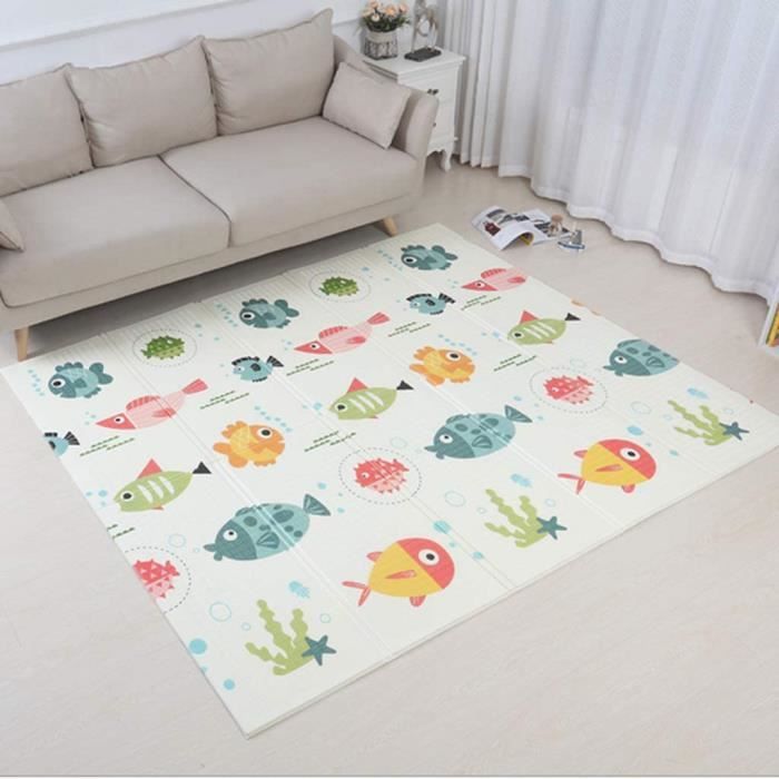 DOMICILE Tapis de jeu Pliable pour Bébé Double Surface Pliant -180x200x1cm