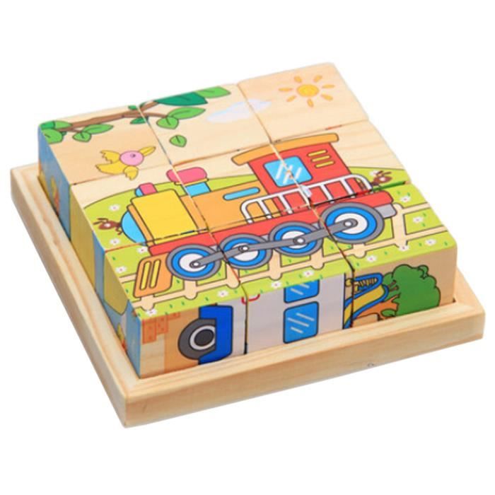 Jouets 3D Puzzle en bois jouet éducatif puzzle cube de voitures d'enfants