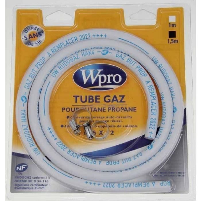 TUYAU GAZ BUTANE-PROPANE AVEC COLLIERS 1,5M(VALIDITÉ 5ANS) POUR CUISINIERE DIVERS MARQUES - BVMPIECES