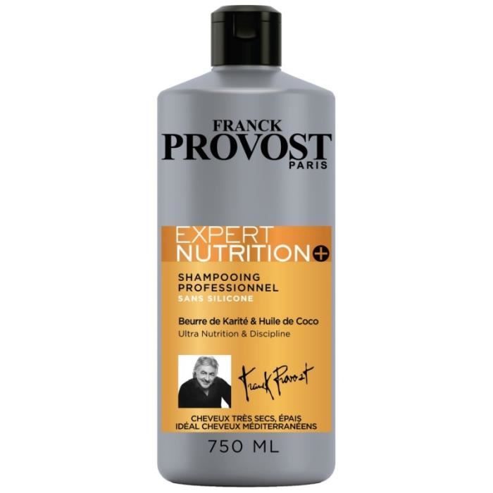 Franck Provost Shampooing Professionnel Expert Nutrition+ au Beurre de Karité & Huile de Coco 750ml
