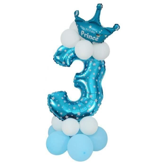 HT Ballon d'Aluminium Balloon de Numero Ballon en Latex Ballon Enorme Bleu de Numero Decoration d'Anniversaire.... - HTTS823AA0645