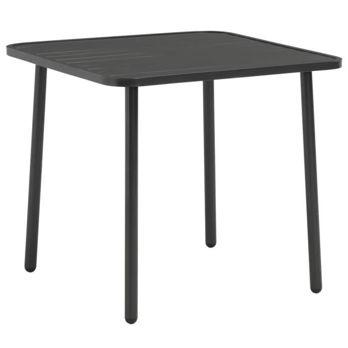 Table à manger Table de Jardin de 4 à 6 personnes Table de Pique Nique pour extérieur, cuisine, jardin, fêtes Gris foncé 80x80��1868