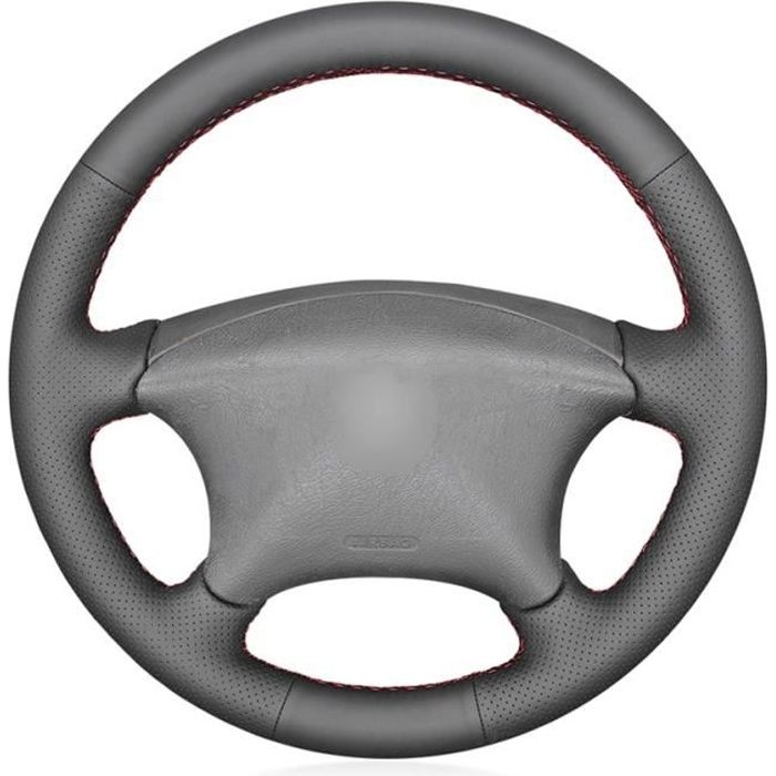 Housse de volant en simili cuir noir pour Citroen Xsara Picasso 2001 2010 Berlingo 2003 2008 C5 2001 2 Black Thread