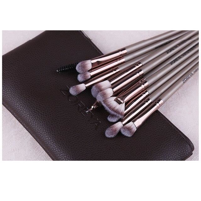 Pinceau de maquillage fard à paupières mélange cosmétique outil avec sac de maquillage ZOREYA 12 pièces Pro kit de pinceaux de