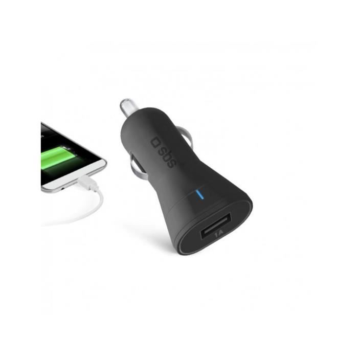 CARGADOR COCHE MINI SBS 1XUSB 12/24V 1000 MAH