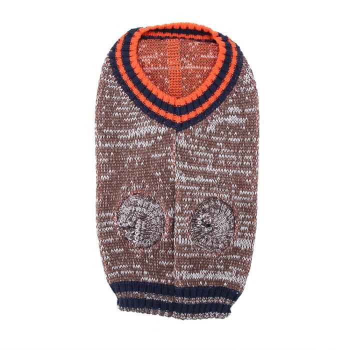 Qiilu Pull pour chiens de compagnie Vêtements de manteau d'hiver de chandail tricoté de chiens de compagnie mignons gardent au