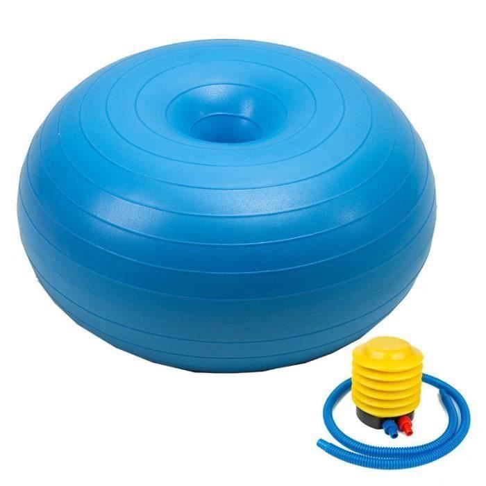 Ballon Suisse Fitness Gym Yoga Epais Couleur Unie Donut Bleu LBQ8