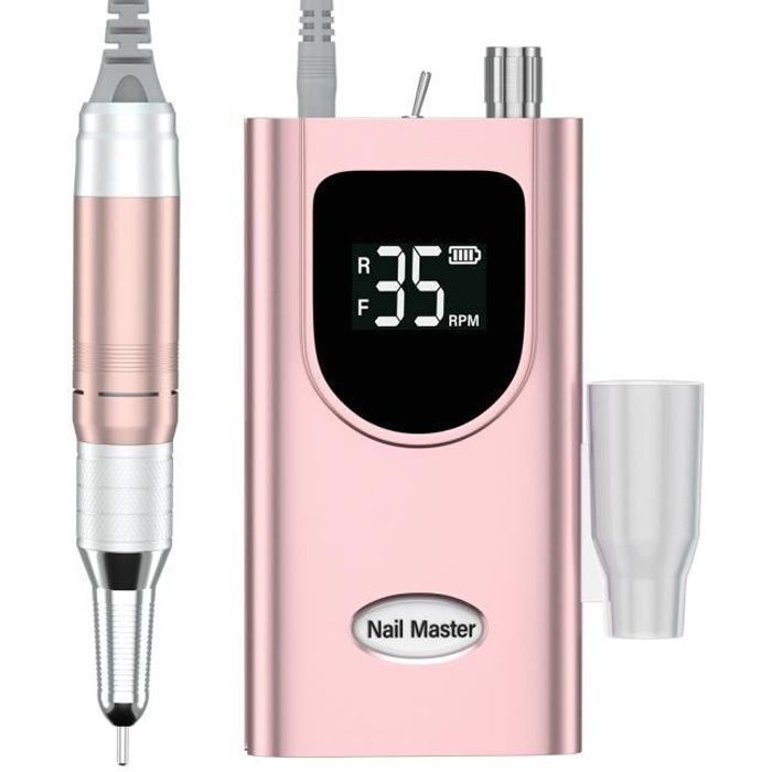 Delanie Ponceuse à Ongles 35000RPM Professionnel Silencieuse Puissante avec 6 Embouts pour Manucure Pédicure