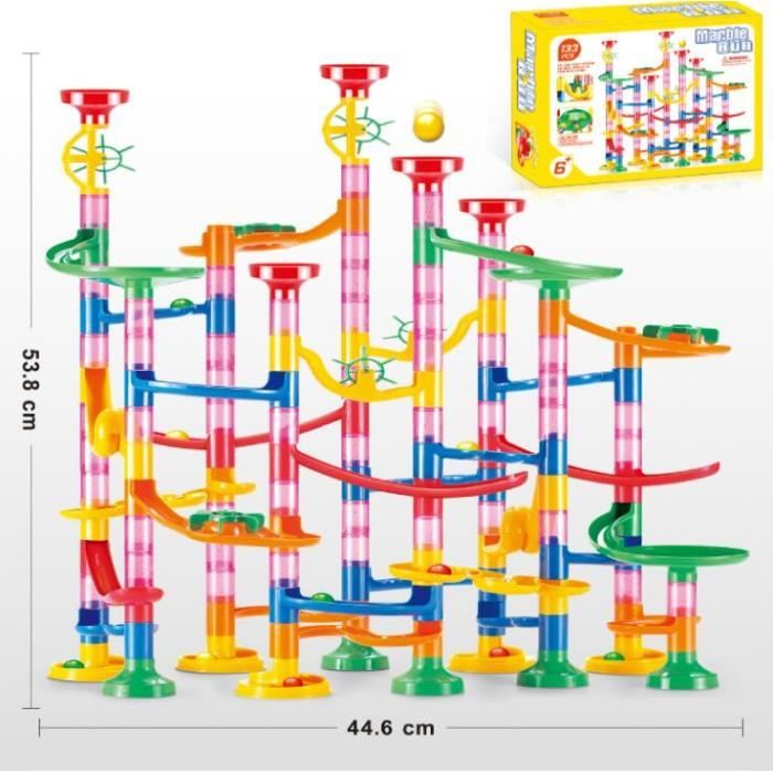Jeu de Construction-133Pcs Circuit de Billes Solide & Stable pour Enfant-Jouets éducatifs Anniversaire Cadeaux Fille Garçon 6 Ans +