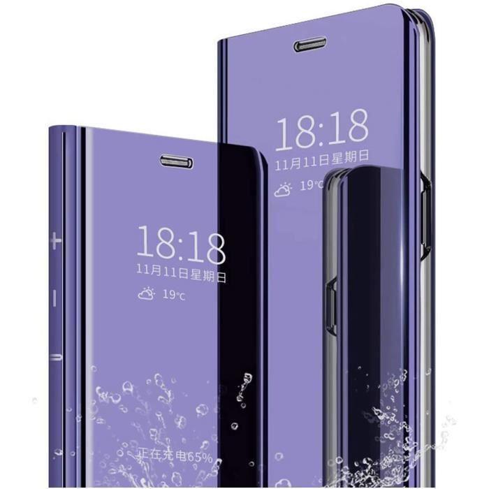 Coque Redmi Note 9S,Etui en Cuir PU Portefeuille Housse pour Redmi Note 9S,Plating Mirror Téléphone Portable Couverture StanV6503
