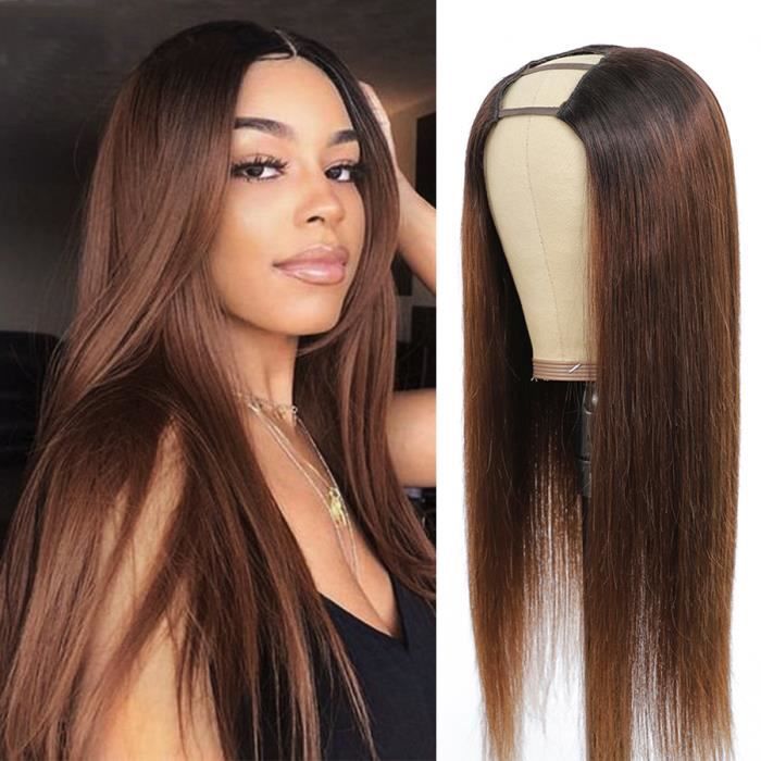 Perruques u-part brésiliennes Remy lisses brun ombré blondes T1B-30 cheveux naturels-12-