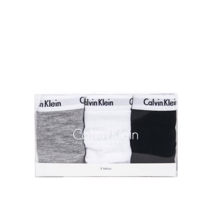 Culotte - Calvin Klein - Lot de 3 bas de bikini CALVIN KLEIN - GRIS / BLANC / NOIR S
