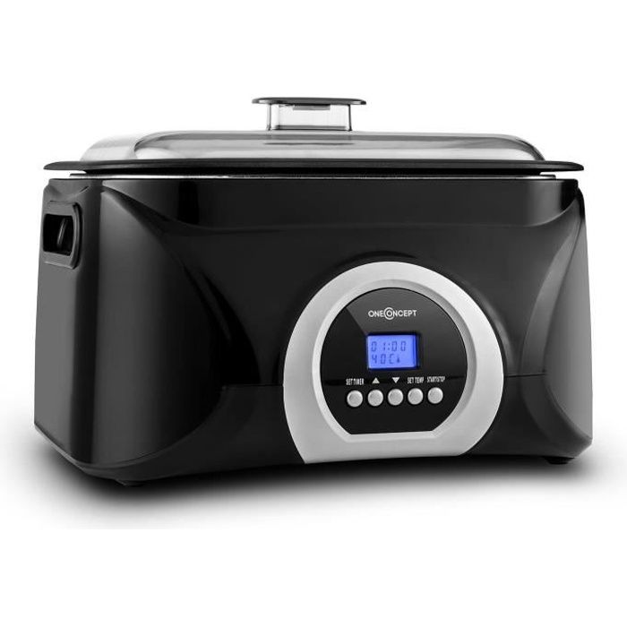 oneConcept Sanssouci Cuiseur sous-vide 5L 300 W -noir & argent