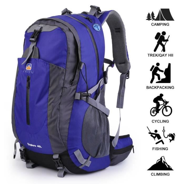 Sac à Dos de Voyage et Randonnée Compact Ultra-Léger Imperméable , Sac à Dos de Camping Pliable 40L, Sac à Dos de Sport en Plein Air