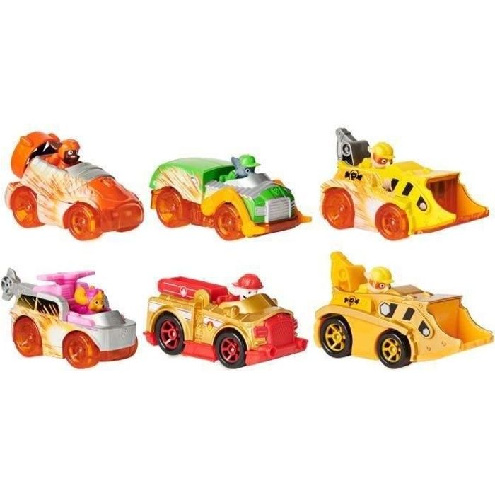 PAT PATROUILLE - Coffret de 6 voitures True Metal Paw Patrol – 6059232 – pack véhicules Pat' Patrouille - Jouet Enfant 3 Ans et +
