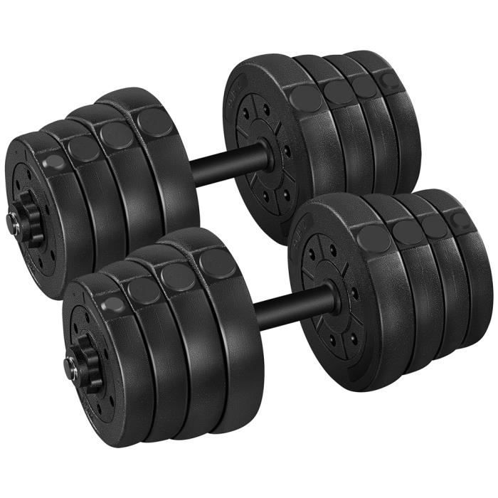 TEMPSA Haltère 20kg poids ajustables