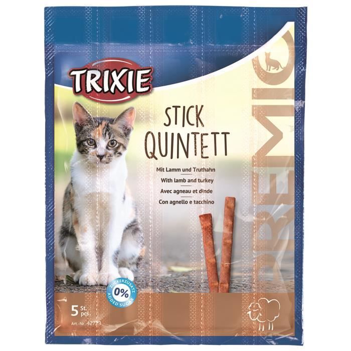 TRIXIE PREMIO Quadro-Sticks agneau/dinde 4 × 5 g pour chat