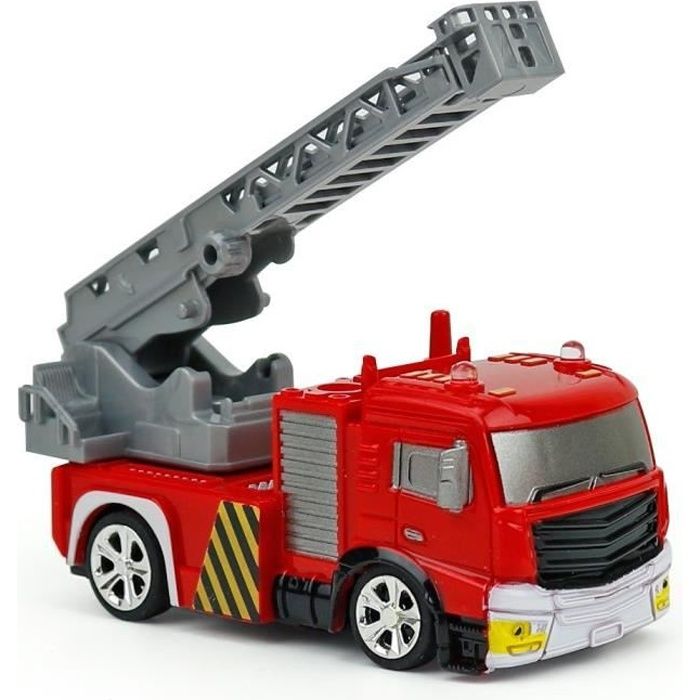 Voiture de Pompier Télécommande 4 Canaux Echelle 1:58 Jouet Enfant Cadeau Idéal pour Garçon Fille à Partir de 8 Ans@M247