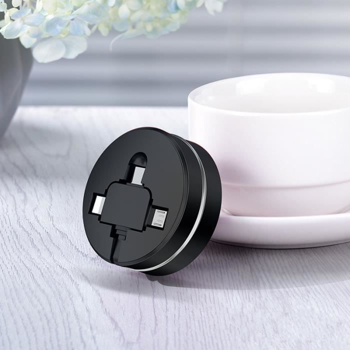 3 en 1 Rétractable Multi Chargeur USB Câble Rapide avec IP Micro USB Type C Connecteurs pour Smartphones Sumsung Huawei Xiaomi Wiko