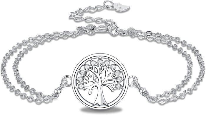 Bracelet Perles Howlite Arbre De Vie - Fait Main, Sur Mesure, Pour Femme Ou Enfant