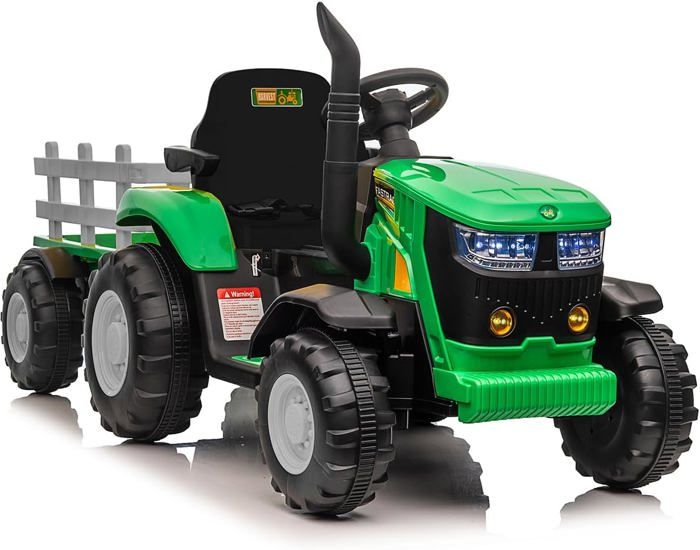 GOPLUS Tracteur Electrique avec Remorque 12V pour
