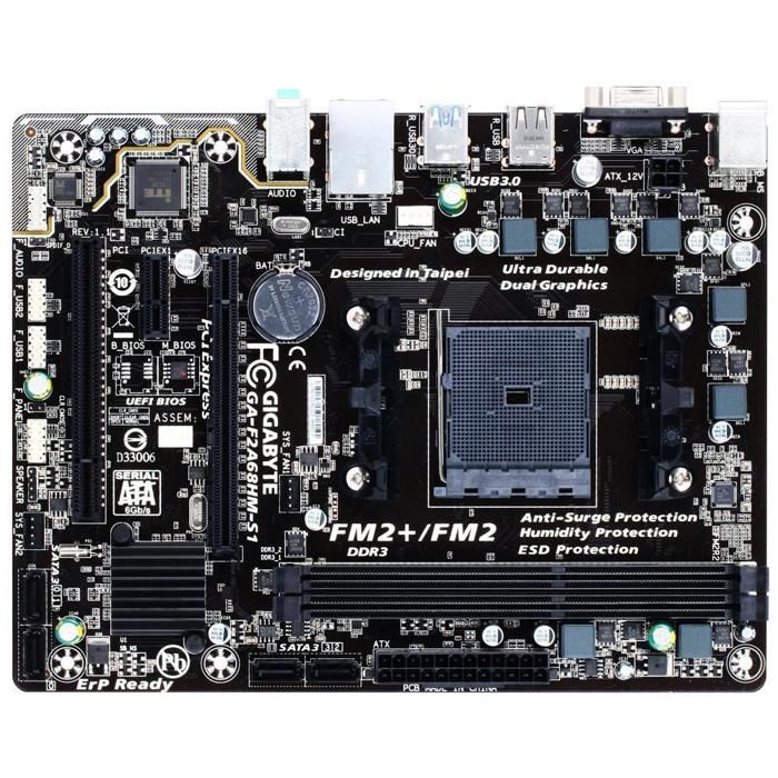 Acheter Carte mère GIGABYTE GA-F2A68HM-S1 AMD A68H Socket FM2 2xDDR3 SDRAM 64GB Micro ATX Reconditionné - 54,00 € Carte mère GIGABYTE GA-F2A68HM-S1 AMD A68H Socket FM2 2xDDR3 SDRAM 64GB Micro ATX Reconditionné - Gigabyte reconditionné disponible sur Cdiscount Seconde Vie