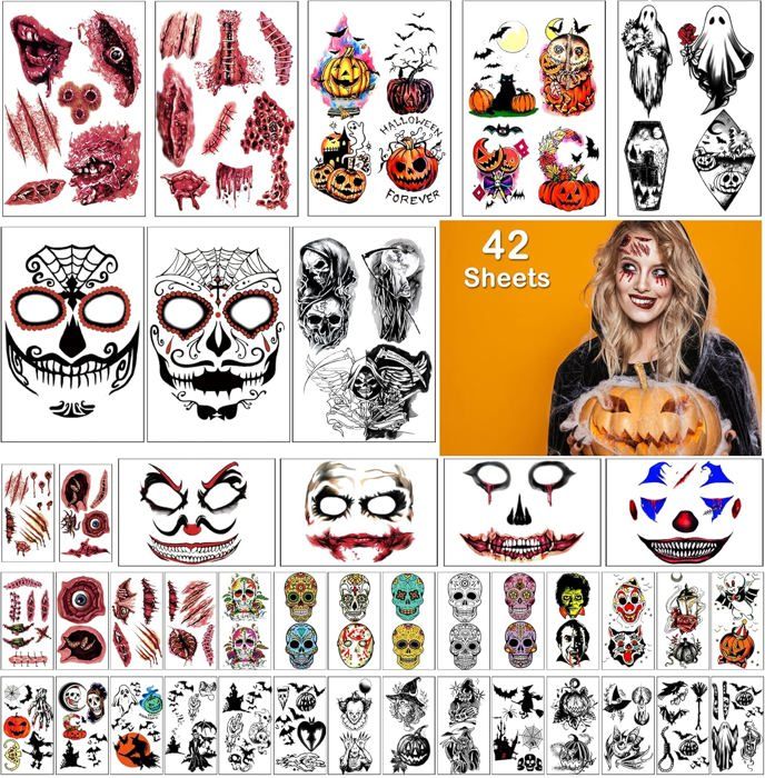 10 Feuilles Licorne Tatouage Fille,Brillent Dans Le Noir Licorne Tatouage,Cadeaux Pour Fêtes D