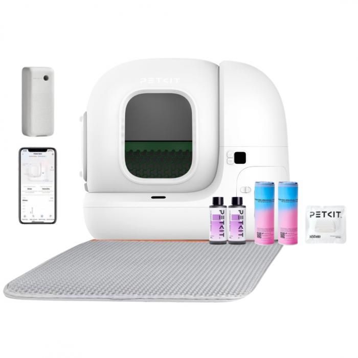 PETKIT PURAMAX 2 - Litière automatique - autonettoyante Pack premium - 76 L - Blanc