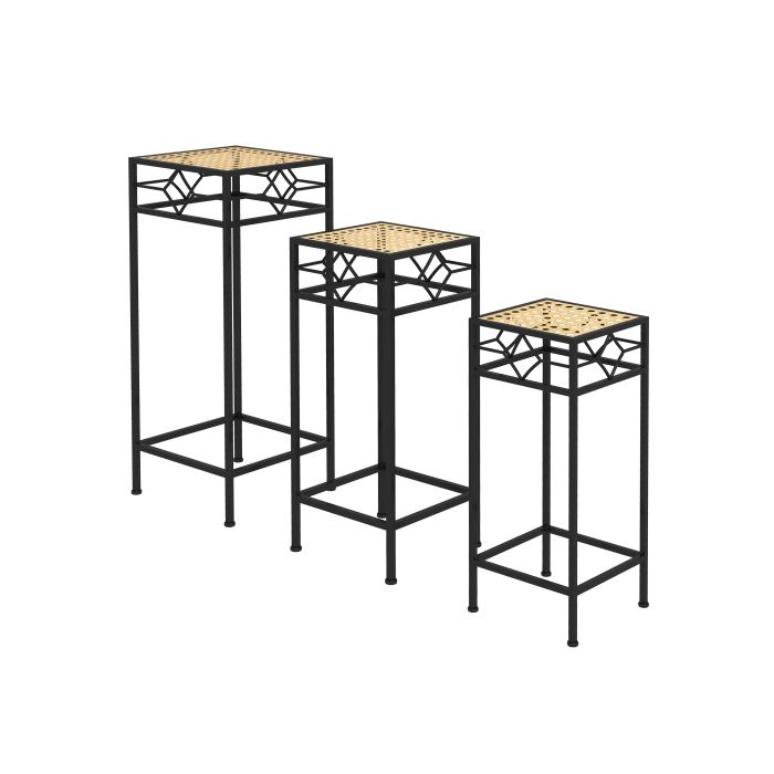 Anwicar Support De Fleurs 40 Cm Style Loft Noir - Tabouret Colonne Pour Plantes D'Intérieur