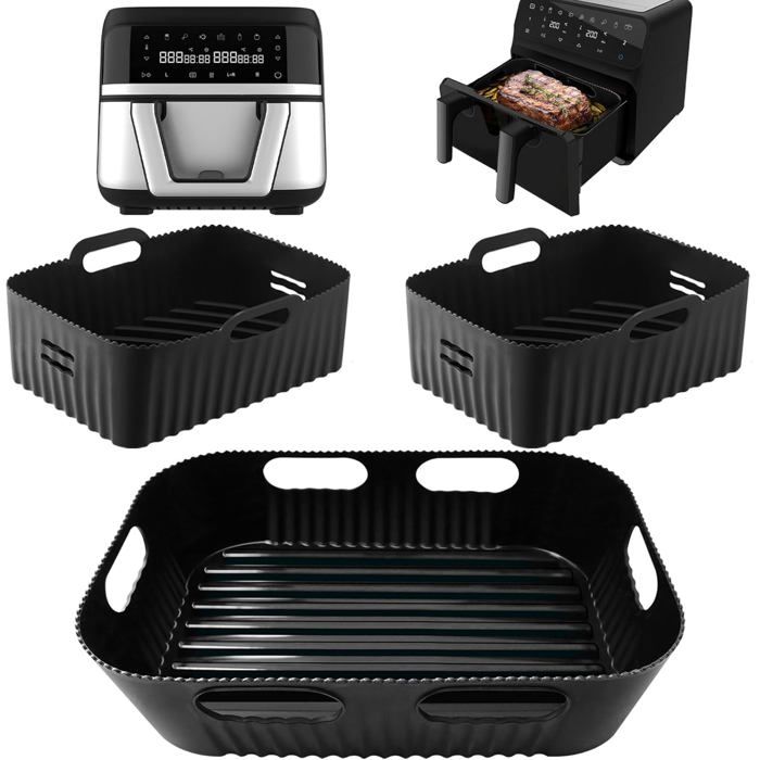 Lot 3 Moules Silicone Air Fryer Ninja AF500EU – 1x10,4L + 2x5,2L, Accessoires Réutilisables Anti-adhésifs