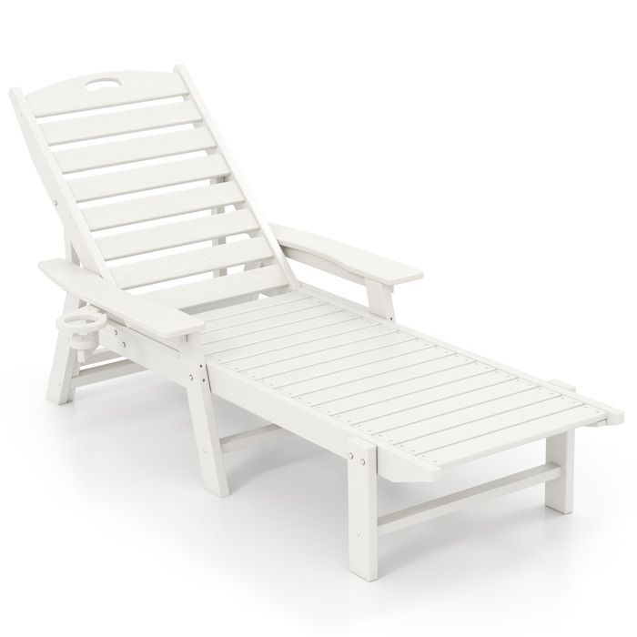 COSTWAY Bain de Soleil Chaise Longue en HDPE avec Dossier à 4 Positions Résistante aux Intempéries pour Plage 150 KG Noir COSTWAY Bain de Soleil Chaise Longue en HDPE avec Dossier à 4 Positions Résistante aux Intempéries pour Plage 150 KG Noir
