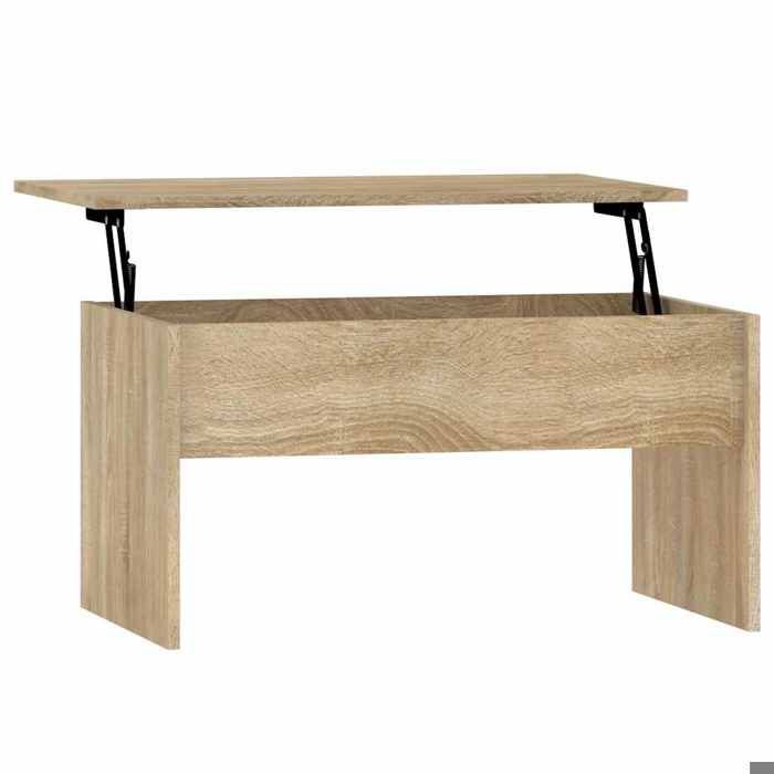 CLARENCE® Table basse - Petite Table dappoint - chêne sonoma 80x505x415 cm bois dingénierie ll1840
