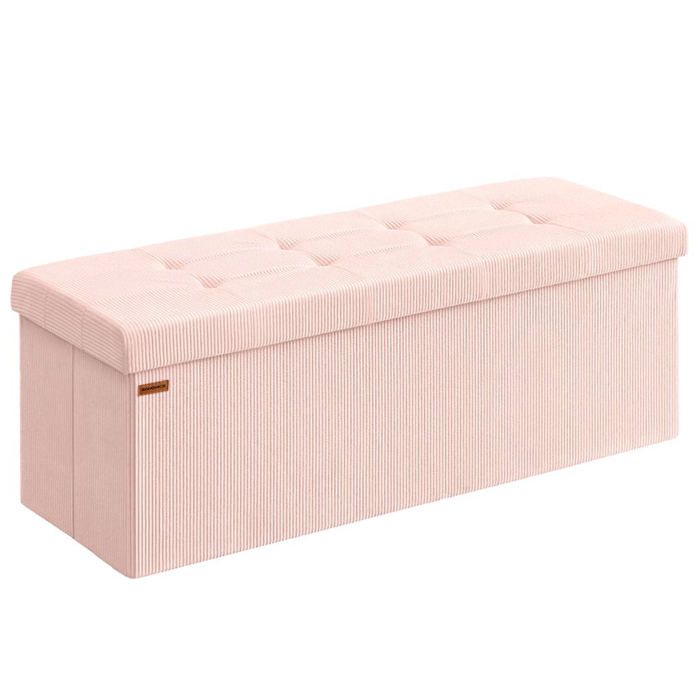 Banc de rangement - HELLOSHOP26 - Pliable - 38 x 110 x 38 cm - Capacité 300 kg - Velours côtelé Banc de rangement - HELLOSHOP26 - Pliable - 38 x 110 x 38 cm - Capacité 300 kg - Velours côtelé