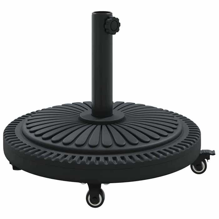 “Winter SaleTOP Socle de parasol Noir - Pied de parasol Noir Ø38-48 mm PE béton et fer PRO43252