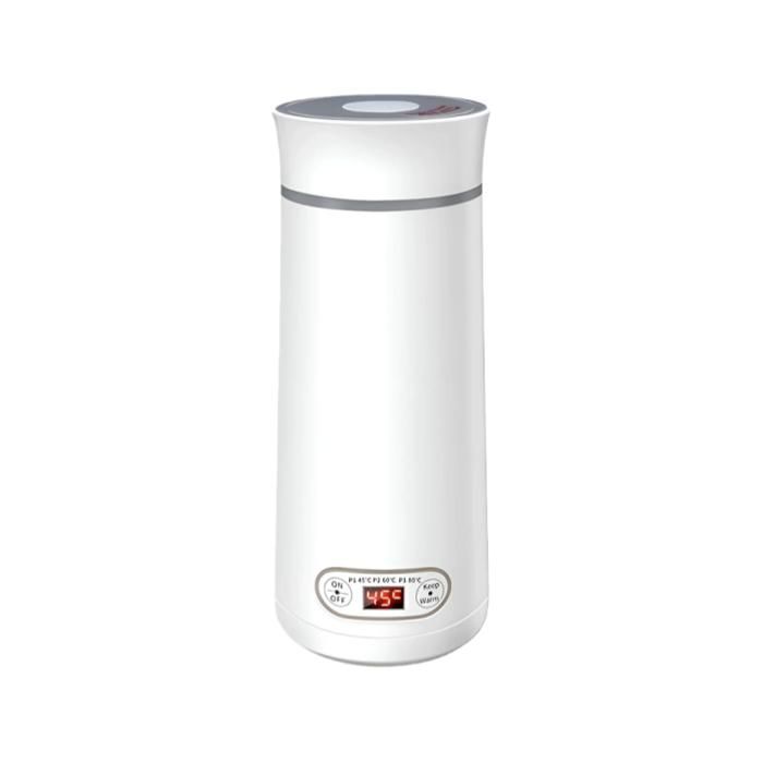 Bouilloire électrique 350 ml affichage LED 3 réglages de température chauffage rapide portable blanc