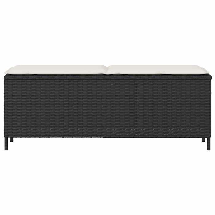 Sale 2026 Banc de jardin - BURKE - Banquette balcon - avec coussin - noir 110x30x405 cm - résine tressée BB531