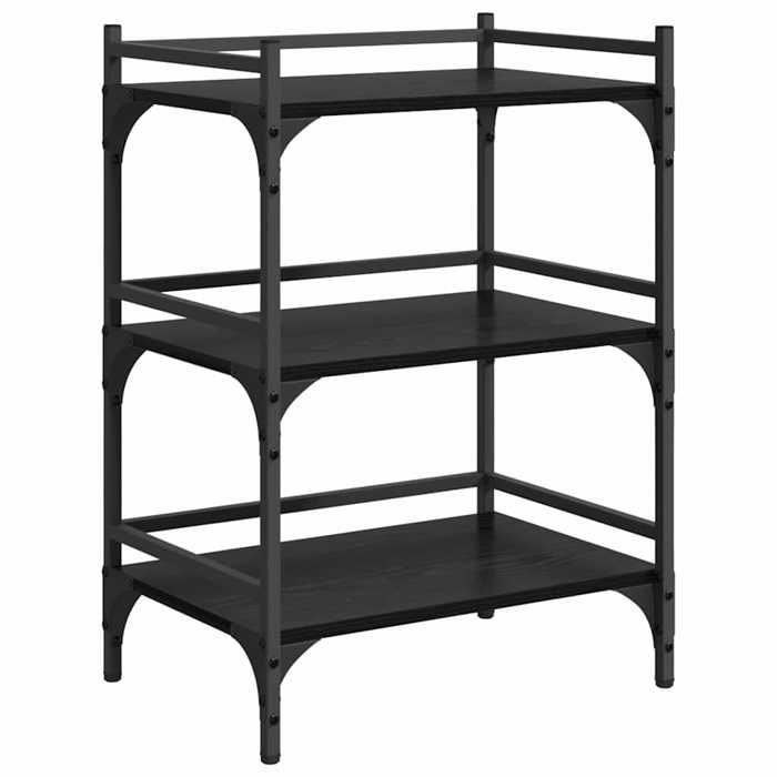 Soldes Printemps Chariot de cuisine - BURKE - Desserte cuisine - Chêne noir 50x35x755 cm DD273