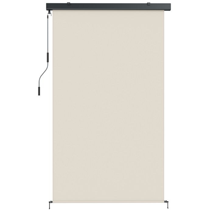 Store enrouleur extérieur - Outsunny - manivelle et cassette - protection UV imperméable - polyester - 250x160cm - crème