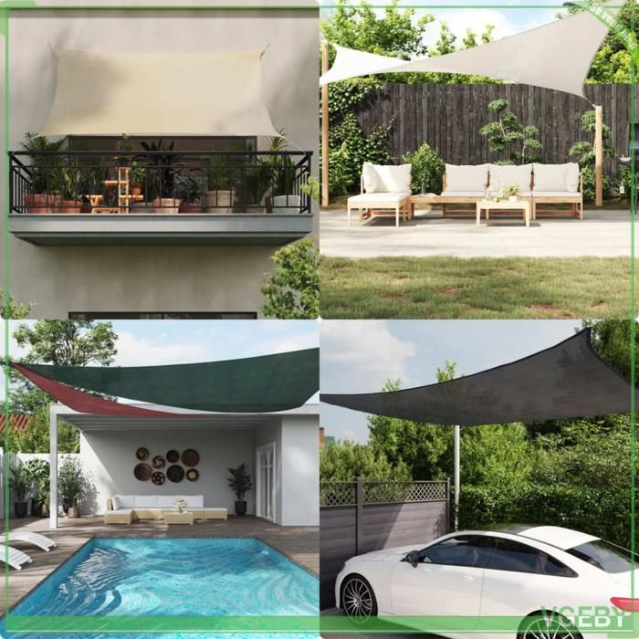 Voile dombrage - 311735 - 160 g/m² - Noir - 3 x 6 m