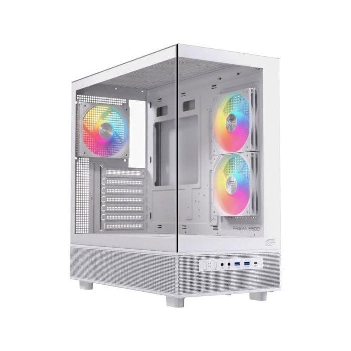 Einarex ATX PRISMA S500 RGB en verre trempé avec 9 ventilateurs - vue 1