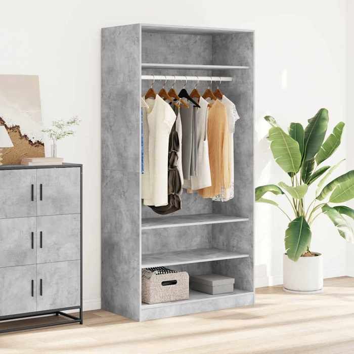 Seasonal SaleSuport vêtements 1 PC - SWEETY - Garde-robe moderne - Gris cement 100x50x200cm - Aggloméré784970
