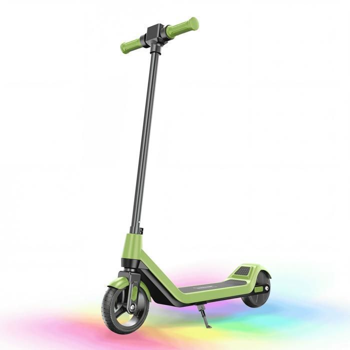 T1 Trottinette Électrique enfant 6-12 ans Vitesse réglable 6/10/16 km/h Autonomie 10 km LED intégrées vert